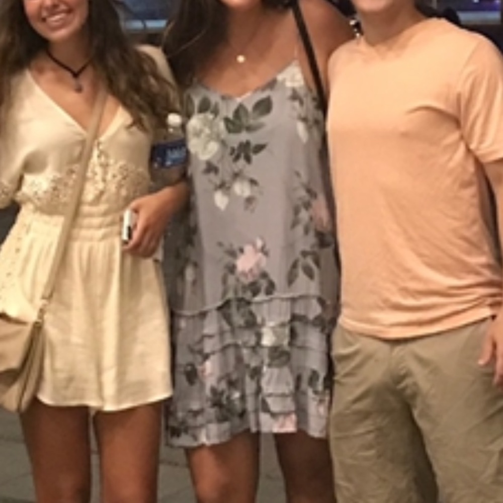 Large Grey Pink Floral Dress